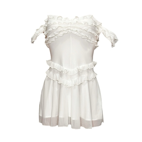 MAJORELLE White Ruffle Mini Dress - Picture 6 of 12